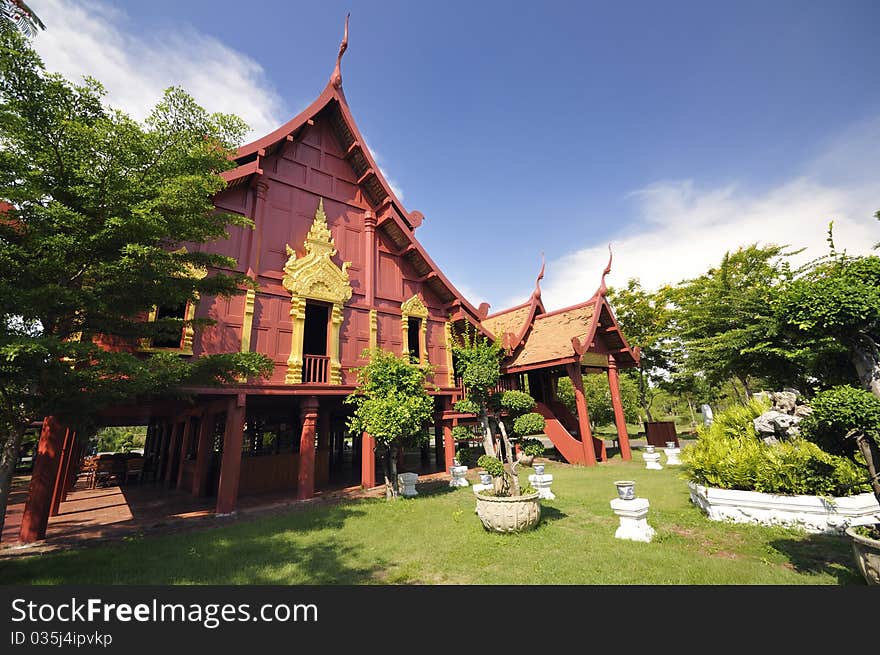 Thai northern countryside home at Lampang, Thailand