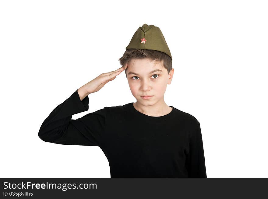 Portrait of a smiling boy isolated on white background