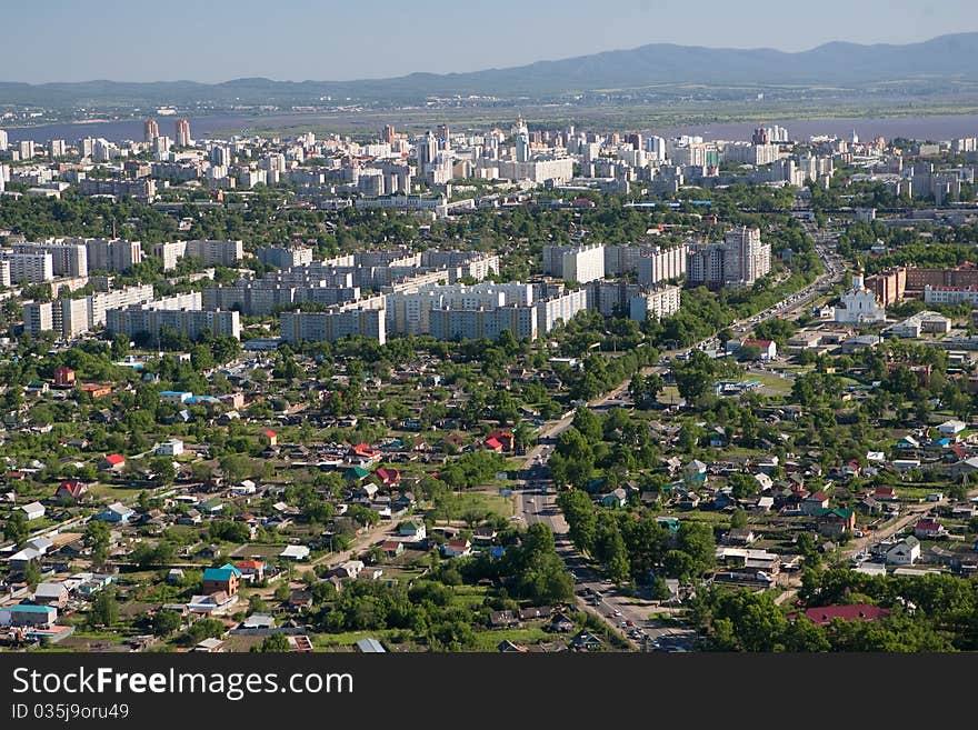 The City Of Khabarovsk A Kind From The Helicopte