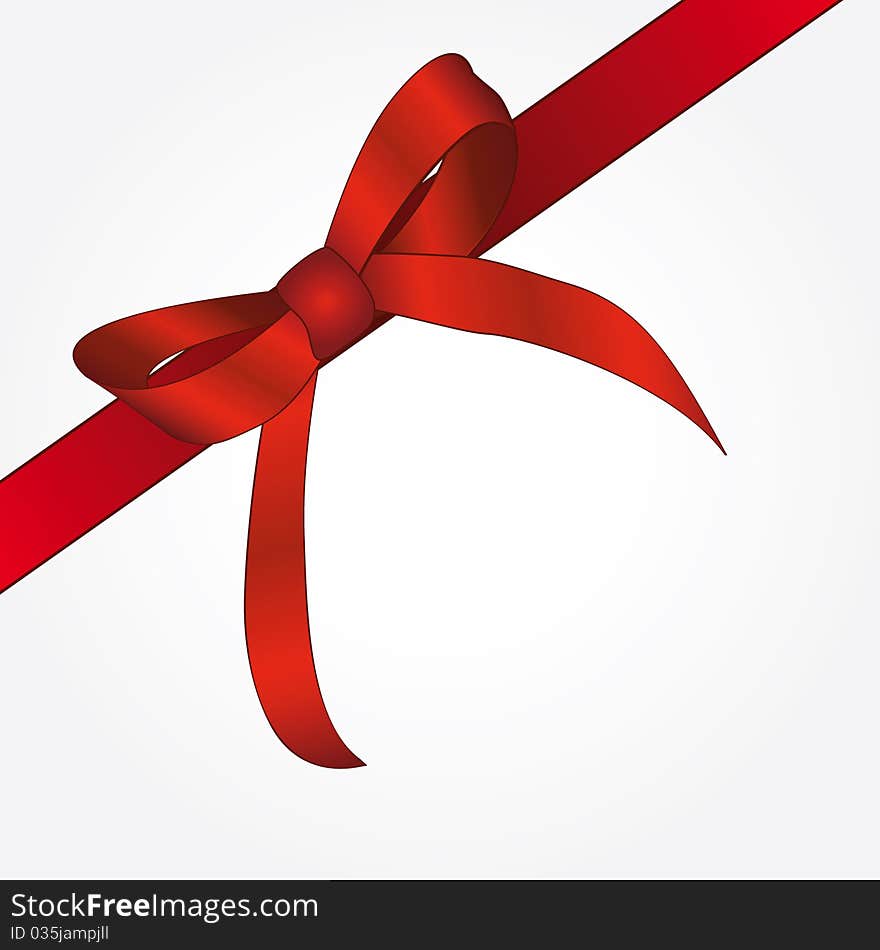 Red ribbon for a festive gift