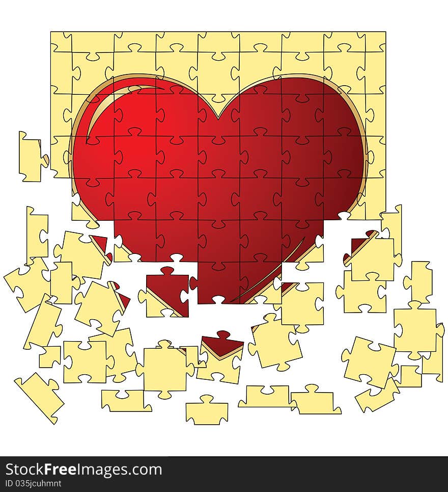 The Red Heart Collected From Puzzles