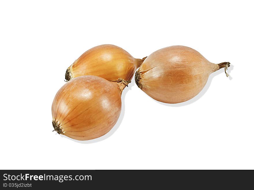 Onions on a light background. Onions on a light background