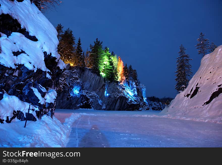 Color illumination in winter on Marble Mt