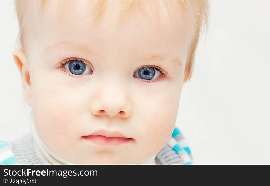 Small newborn baby on white background. Small newborn baby on white background