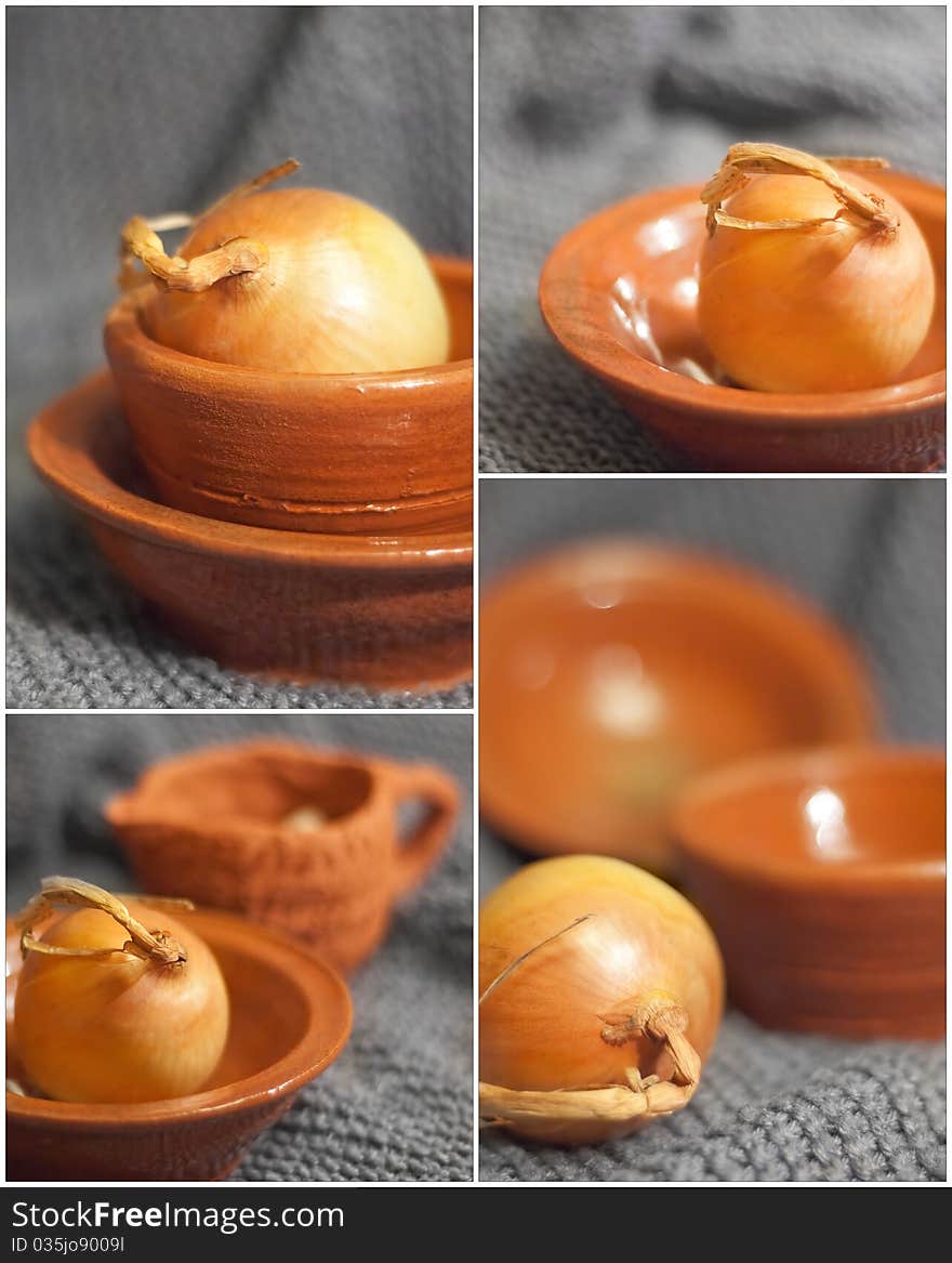 Onion and pottery