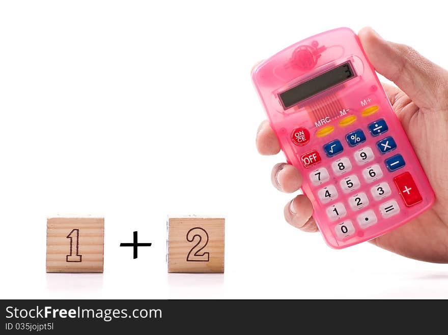 Basic Math Concept Image ( 1 Plus 2 is 3 )