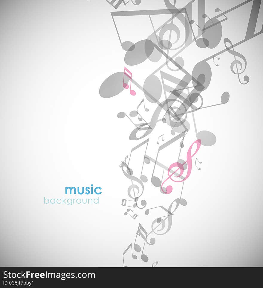 Abstract background with tunes. Vector art