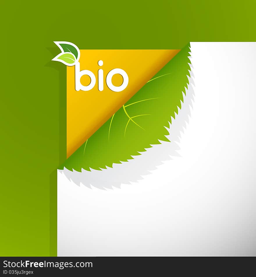 Corner On Paper With Bio Sign.