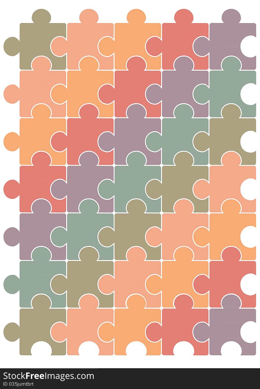 Puzzle vector eps contains 4 layers: (1) each puzzle piece with one clipping path, (2) complete puzzle pattern with one clipping path, (3) puzzle stroke layer, (4) puzzle color layer. Puzzle vector eps contains 4 layers: (1) each puzzle piece with one clipping path, (2) complete puzzle pattern with one clipping path, (3) puzzle stroke layer, (4) puzzle color layer.