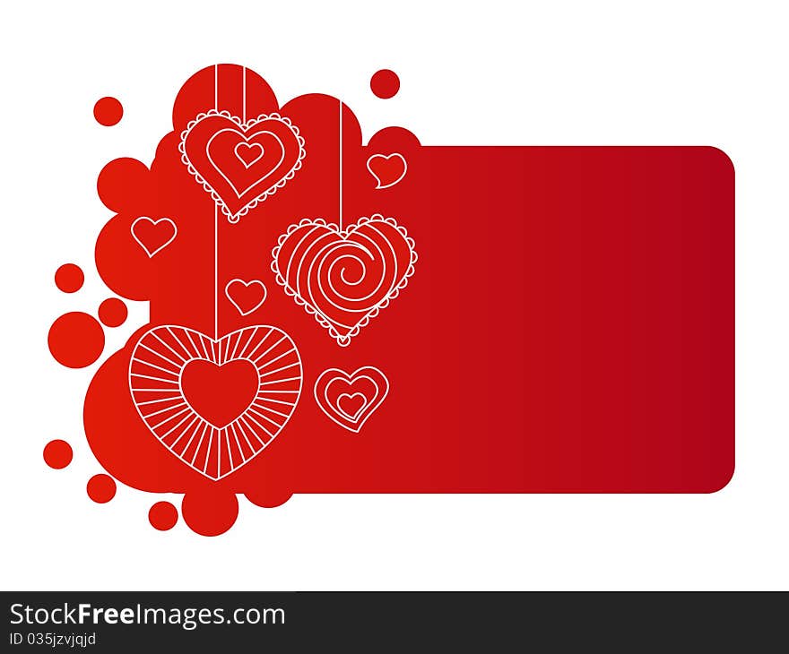 Hearts On Red Frame