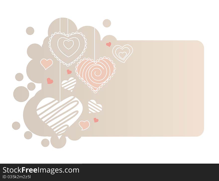 Valentine greeting card with different pink hearts. Valentine greeting card with different pink hearts