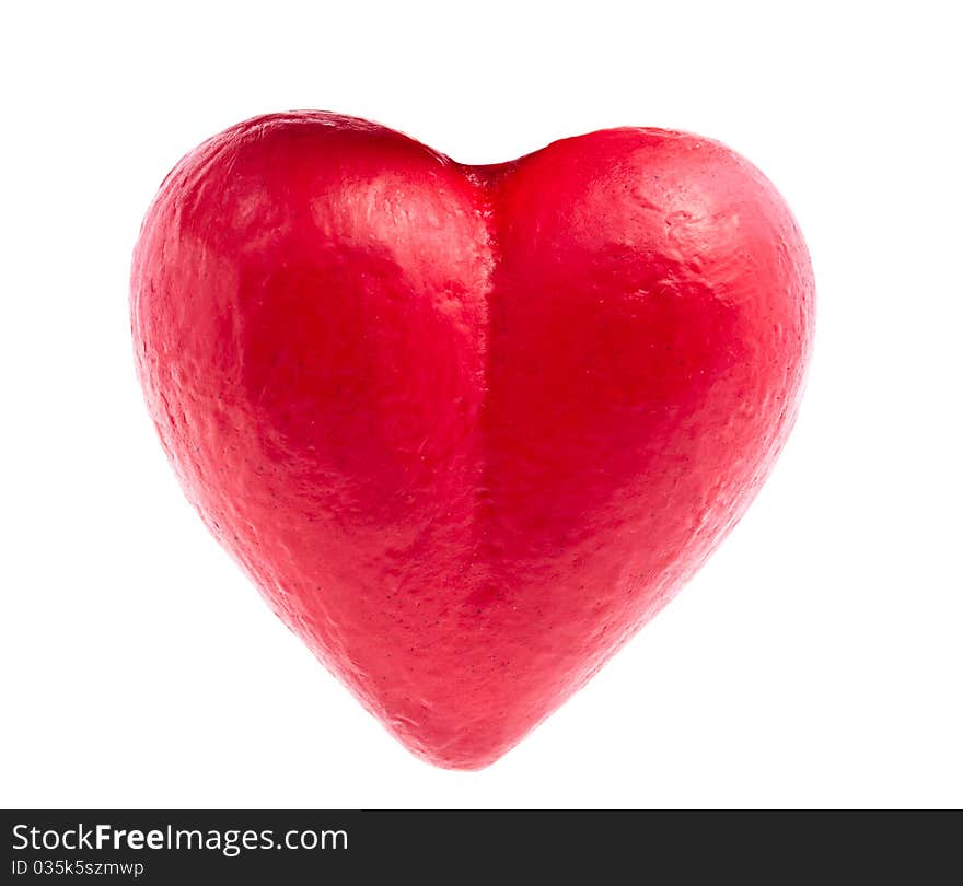 Red heart on a white background