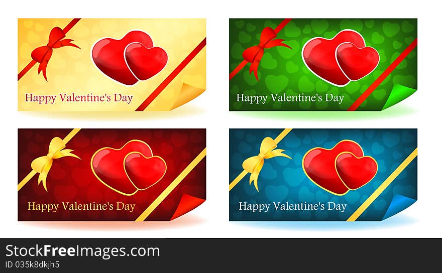 Valentine's Day cards set for designers. Valentine's Day cards set for designers