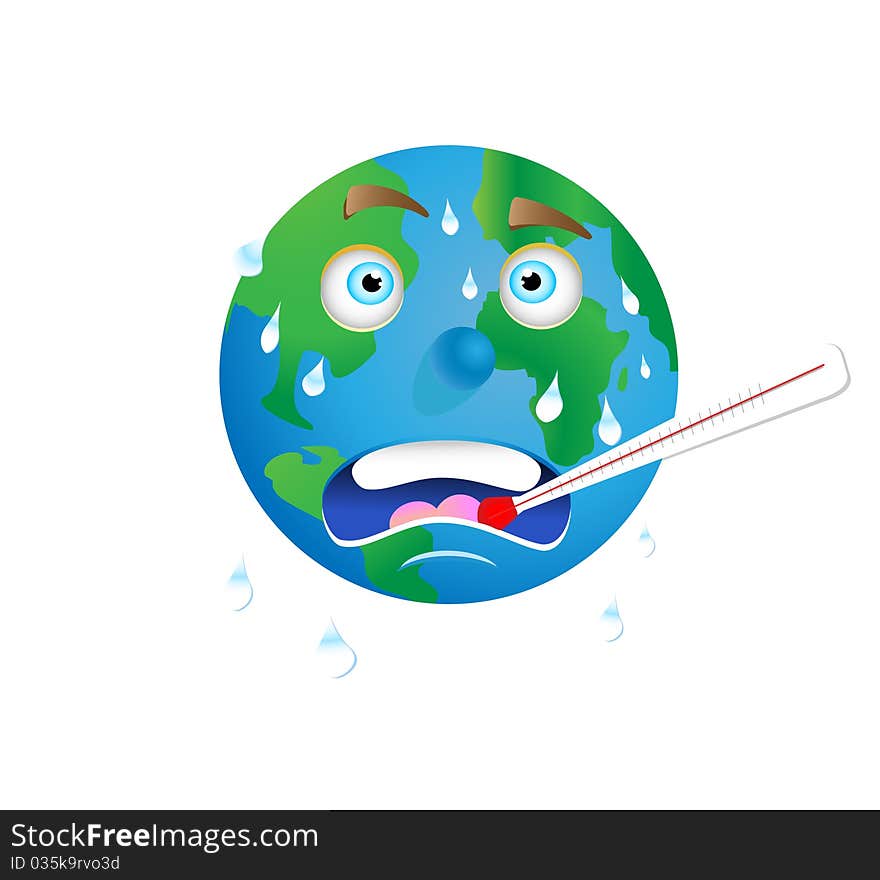 Earth and thermomether - idea of global warming, greenhouse effect. Earth and thermomether - idea of global warming, greenhouse effect.