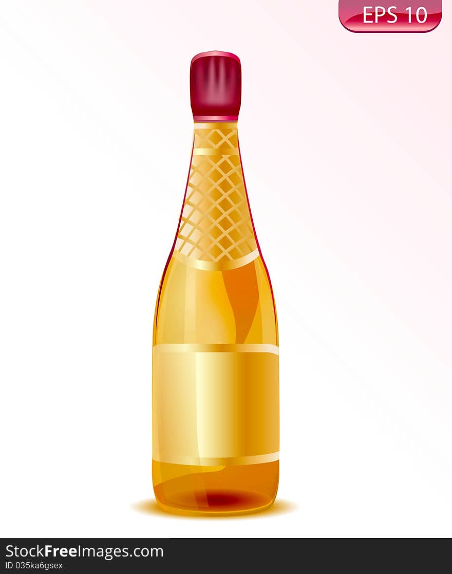 Vector illustration of golden champagne. Vector illustration of golden champagne.