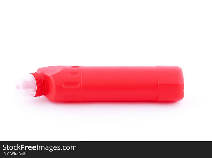 Red plastic bottle