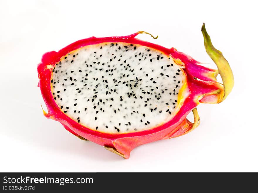 Pitaya, fresh dragon fruit isolated on white backg