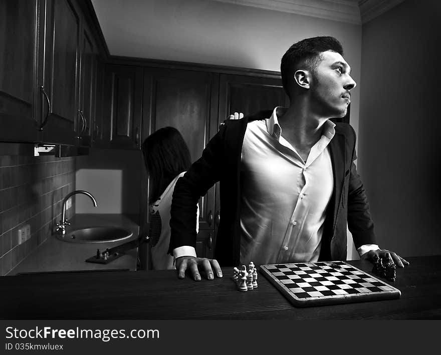 Chessplayer. Conceptual Photo.