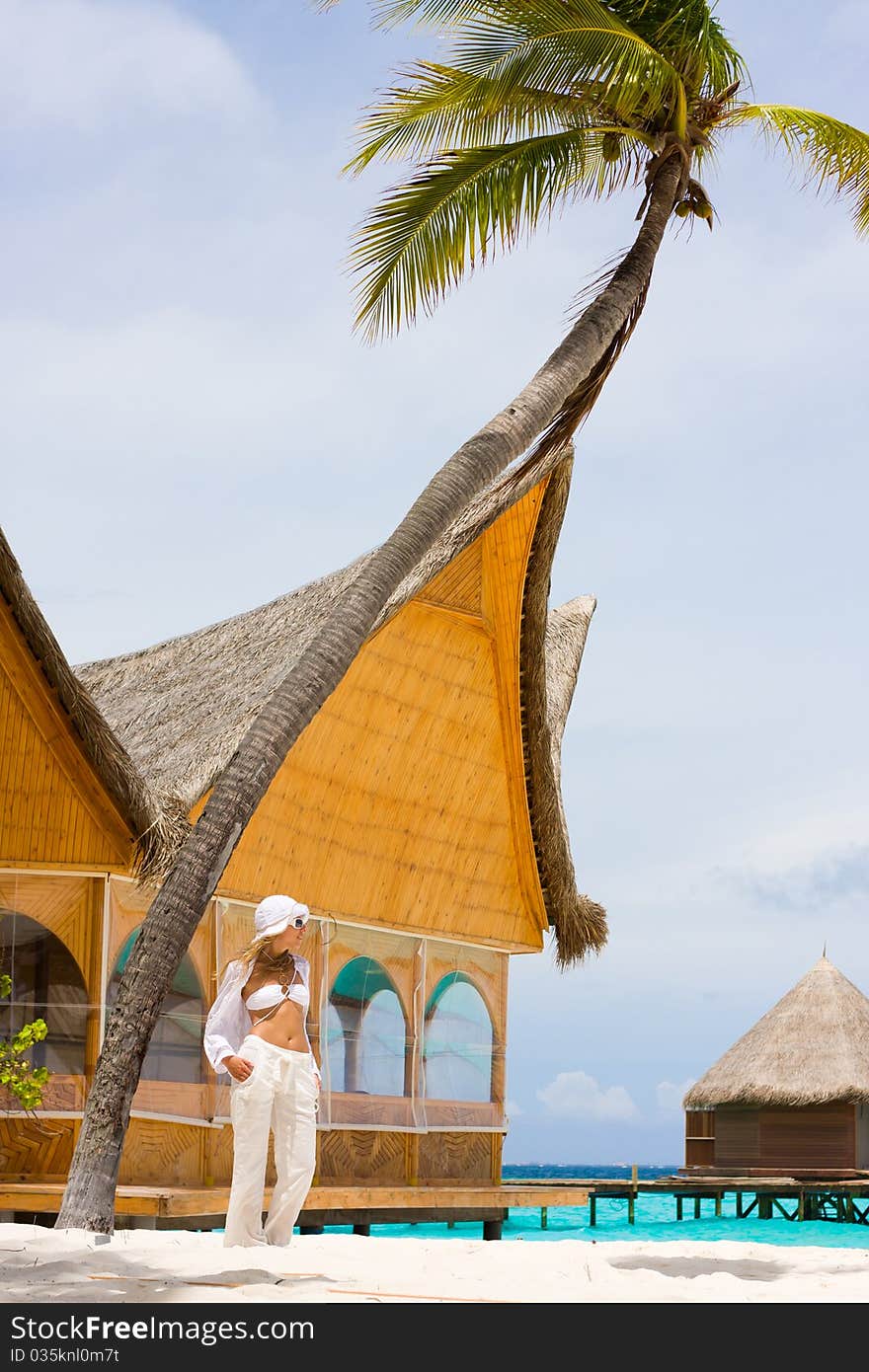 A girl on a beach