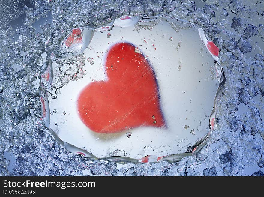 Heart Shape In Ice