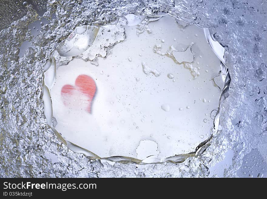 Heart in ice