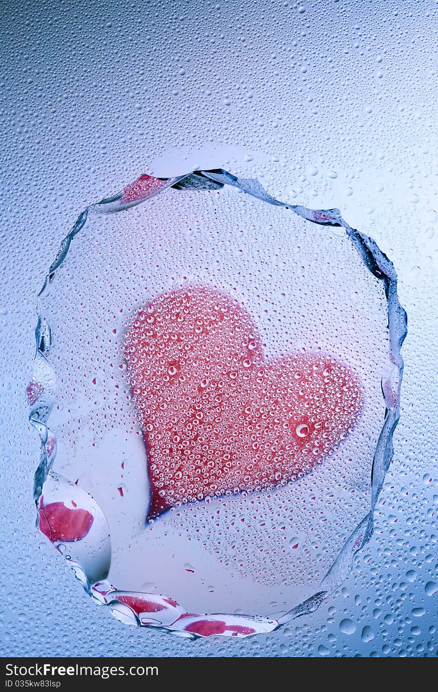 Heart Shape In Ice Block