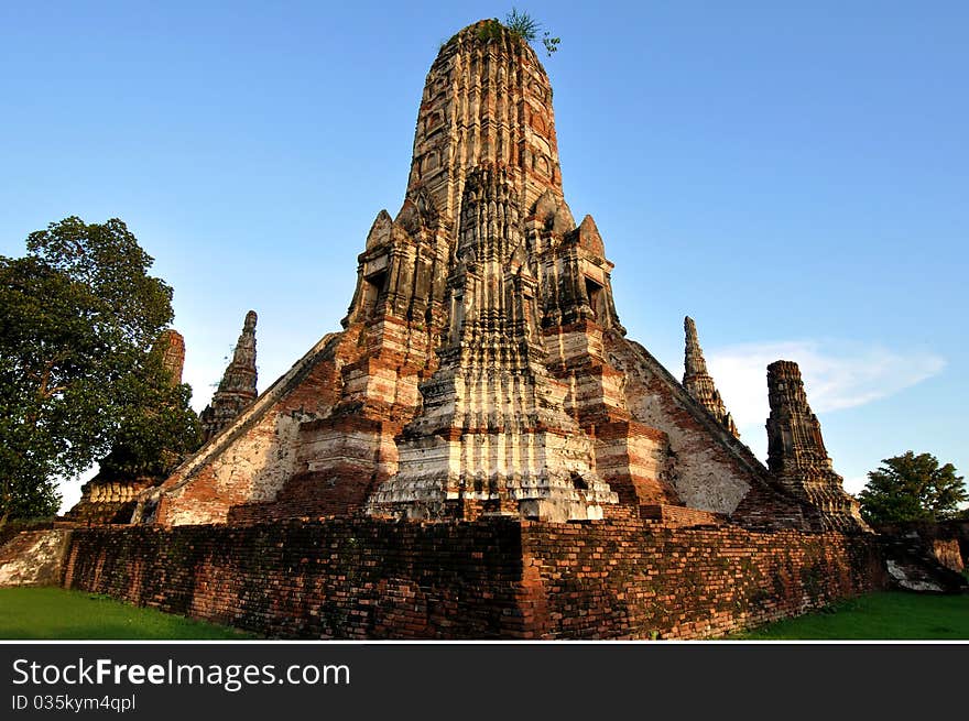 Old and ruin temple, The Cultural World Heritage in Thailand