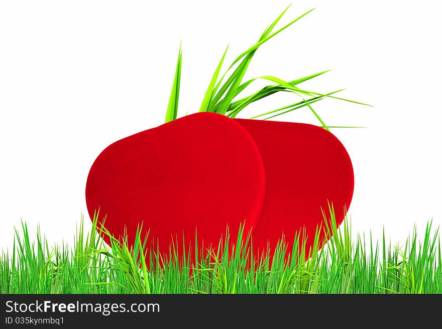 Sweet Heart On Green Grass