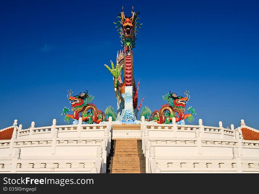 Chinese style dragon statue, taken in Thailand