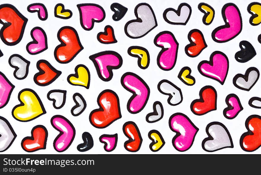 Colorful heart shape isolated on white background