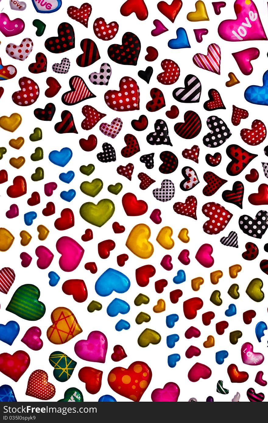 Colorful heart shape isolated on white background