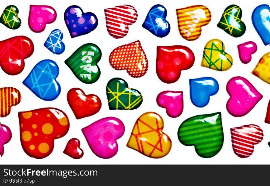 Colorful heart shape isolated on white background