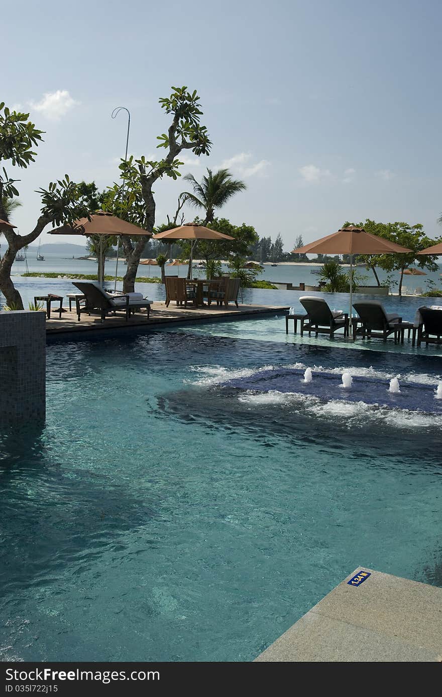 Mauritius pool and a beach