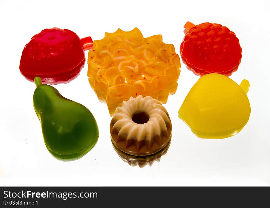 Soap in the form of cake, berries and fruits