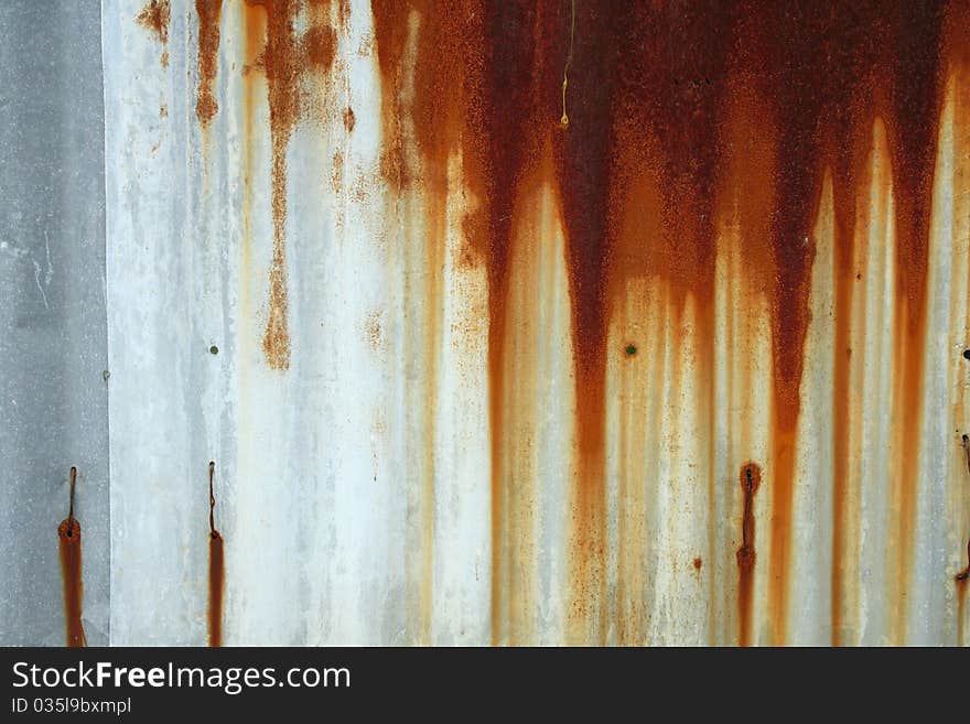 A rusty corrugated iron metal texture