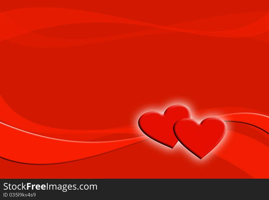 Hearts background by day of Valentine