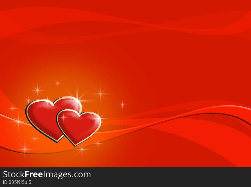 Hearts background by day of Valentine