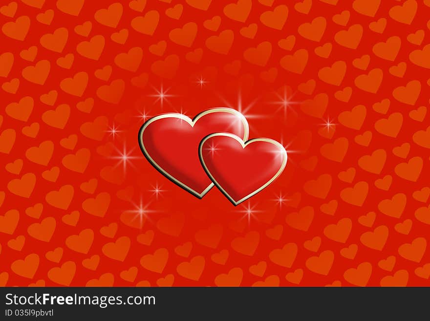 The Hearts background. Greeting card