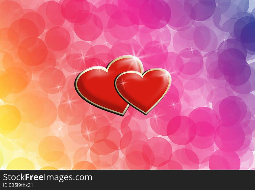 Hearts background by day of Valentine