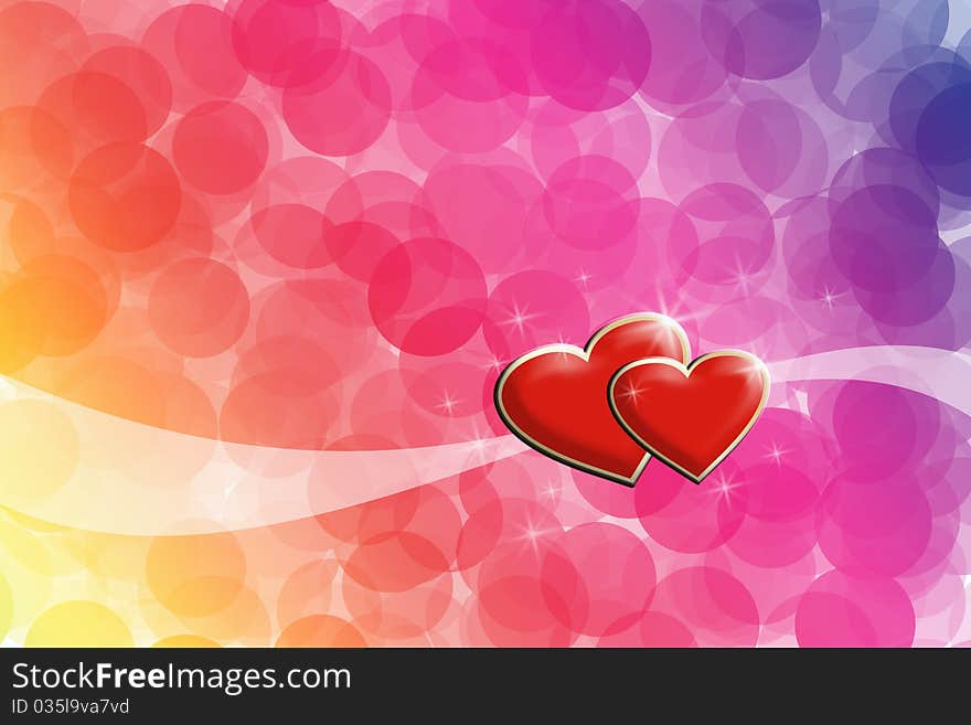 The Hearts background. Greeting card