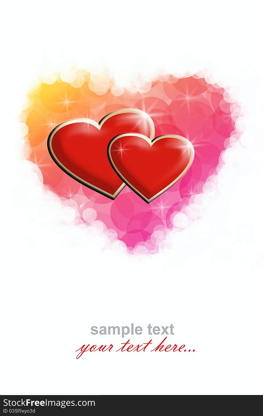 Hearts background by day of Valentine