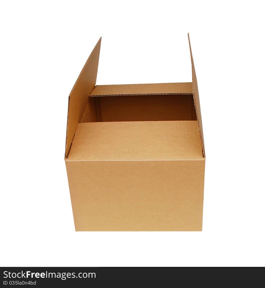 An open cardboard box background. An open cardboard box background