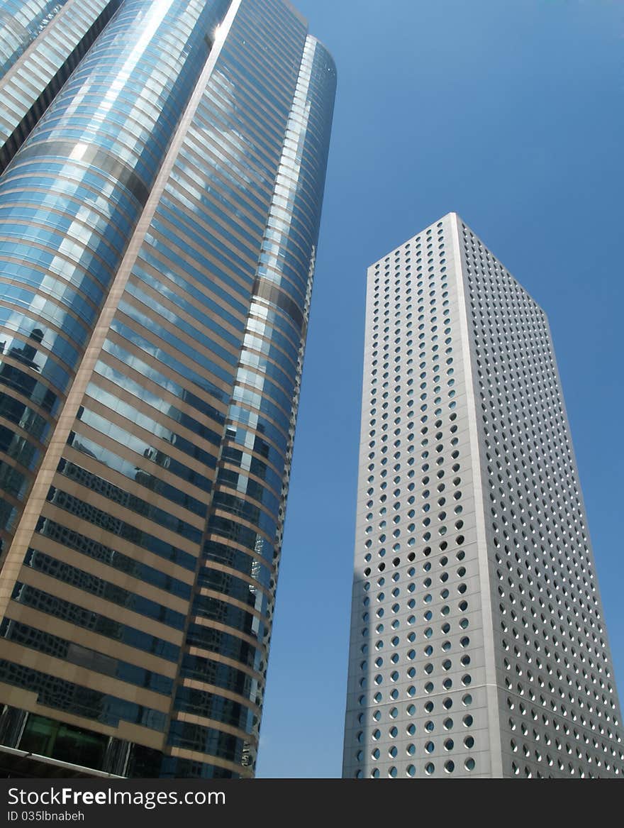 Skyscrapers on a modern building