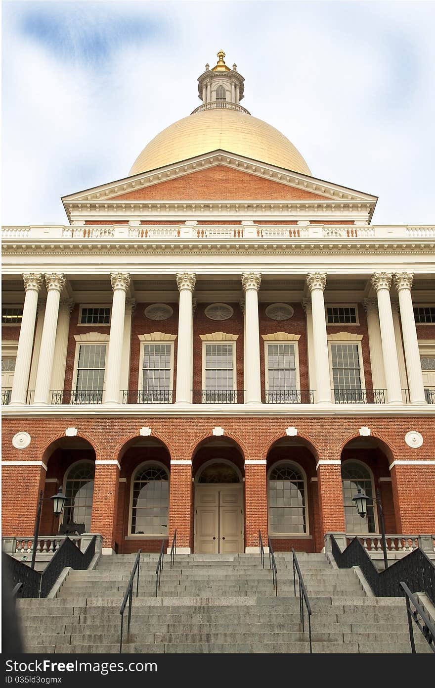 State House in boston at the winter