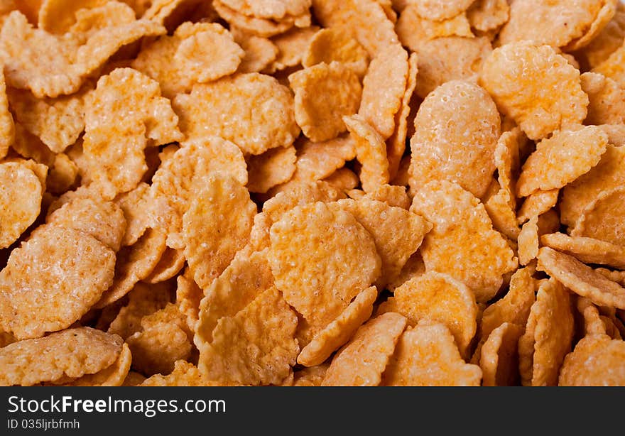 Background of goldish corn flakes