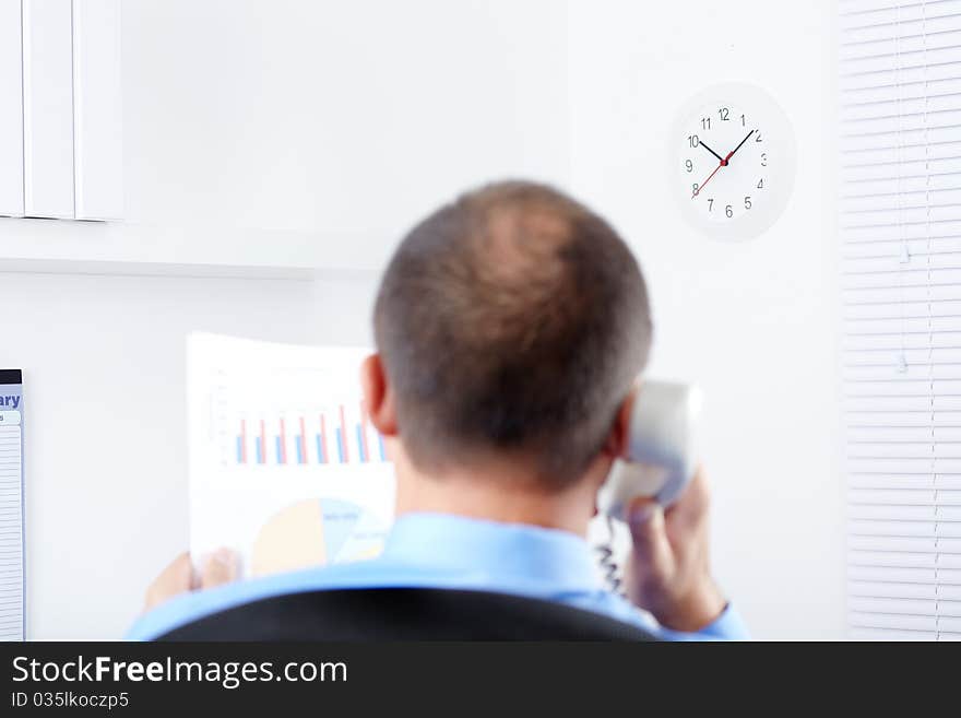 Businessman with telephone