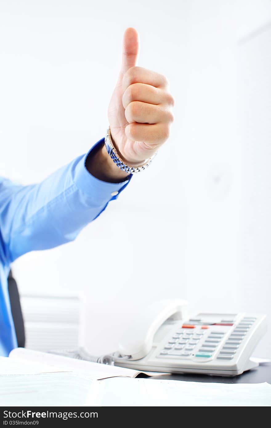 Mature businessman with blue shirt and tie. Mature businessman with blue shirt and tie