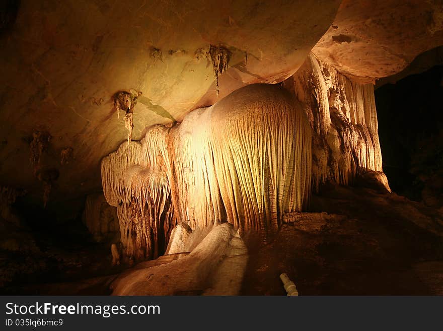 Stalactites in cave