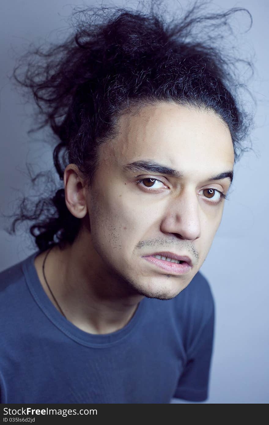 Casual young boy expressions portrait