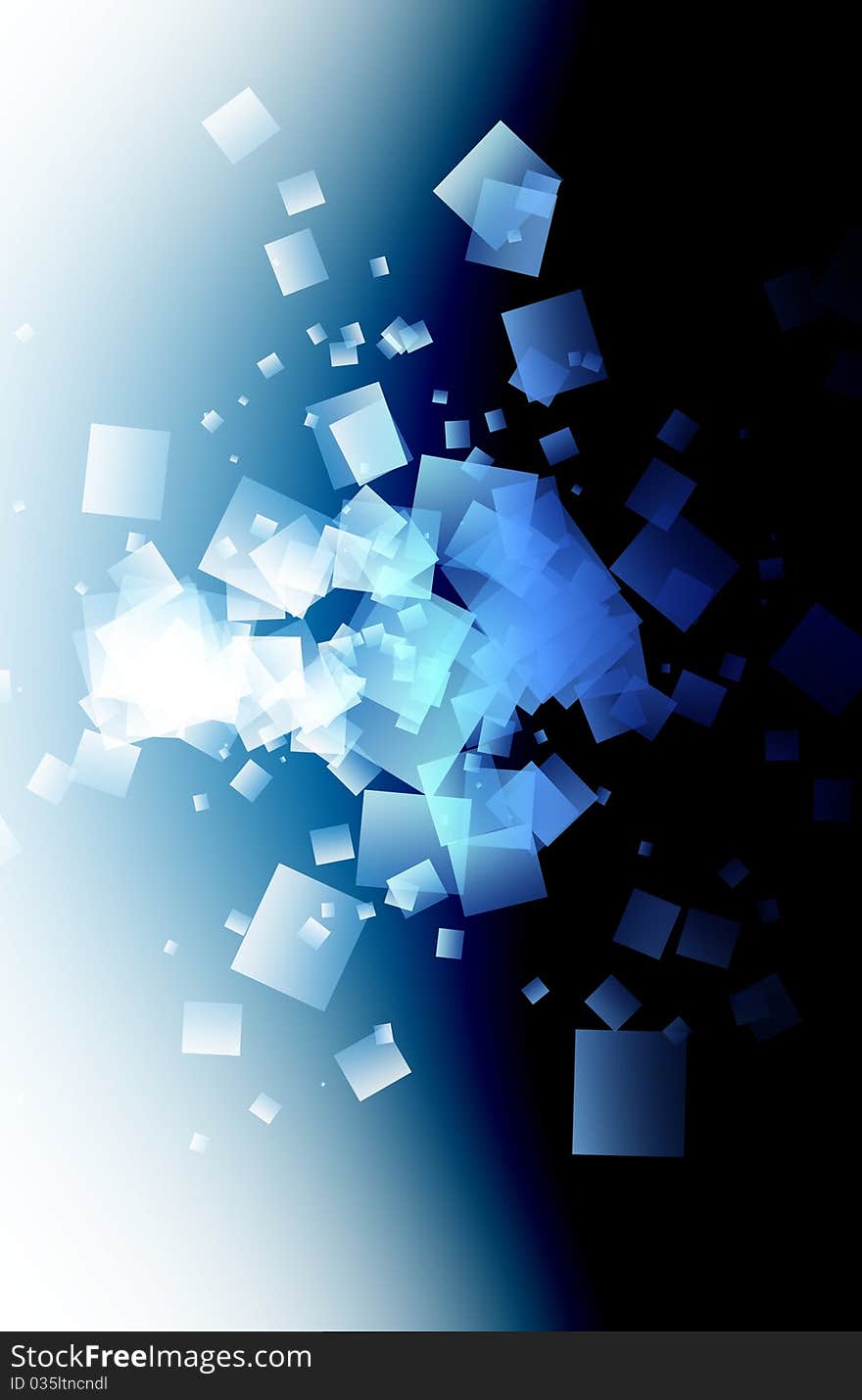 Blue squares abstract space background. Blue squares abstract space background